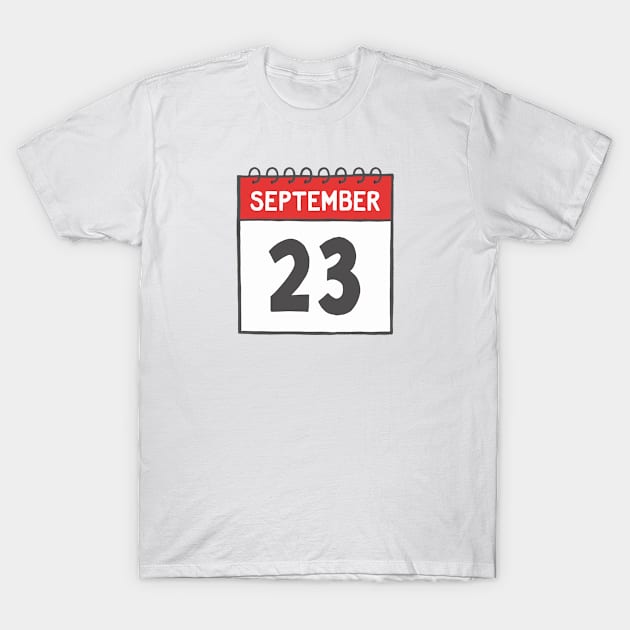 September 23rd Daily Calendar Page Illustration T-Shirt by jenellemcarter